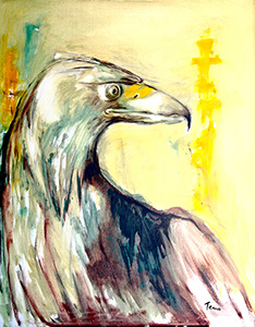 Águila fondo amarillo